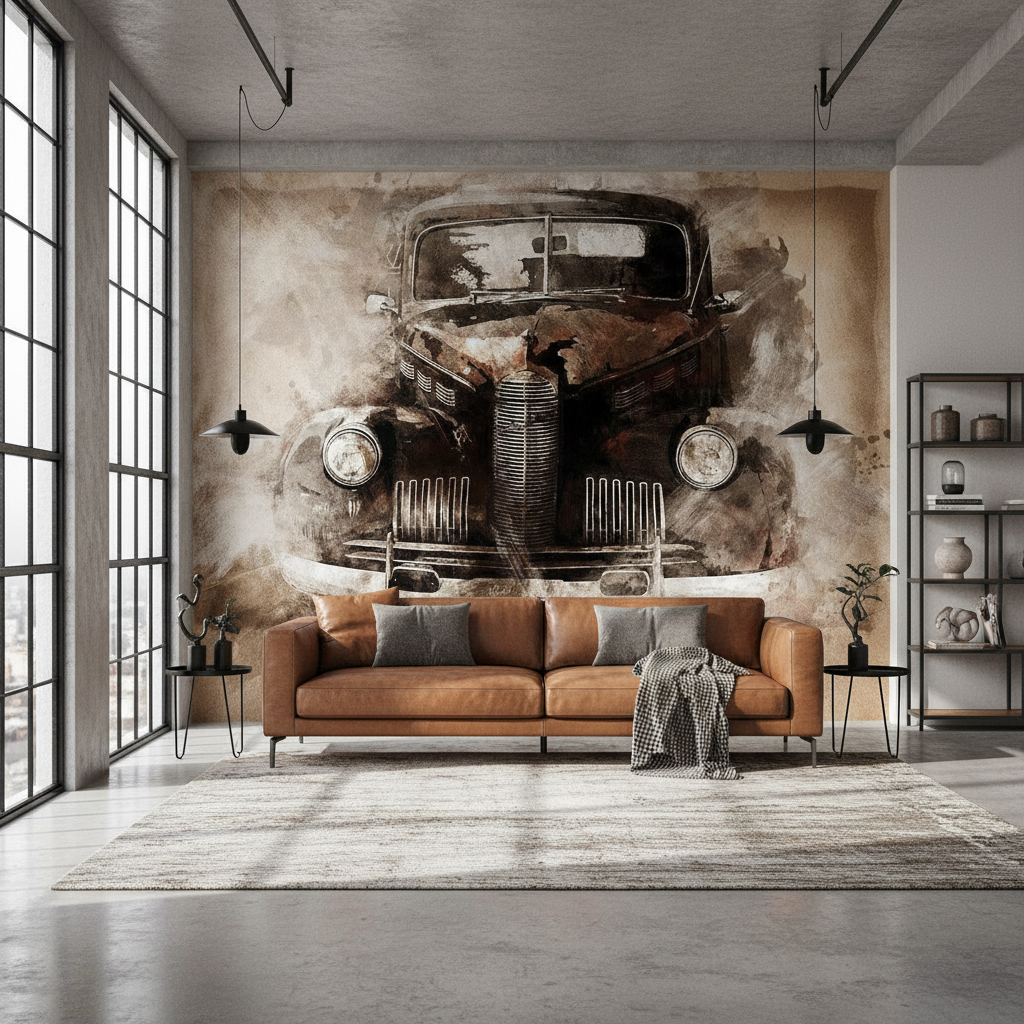 Mural Industrial Style Decorative Wallpaper