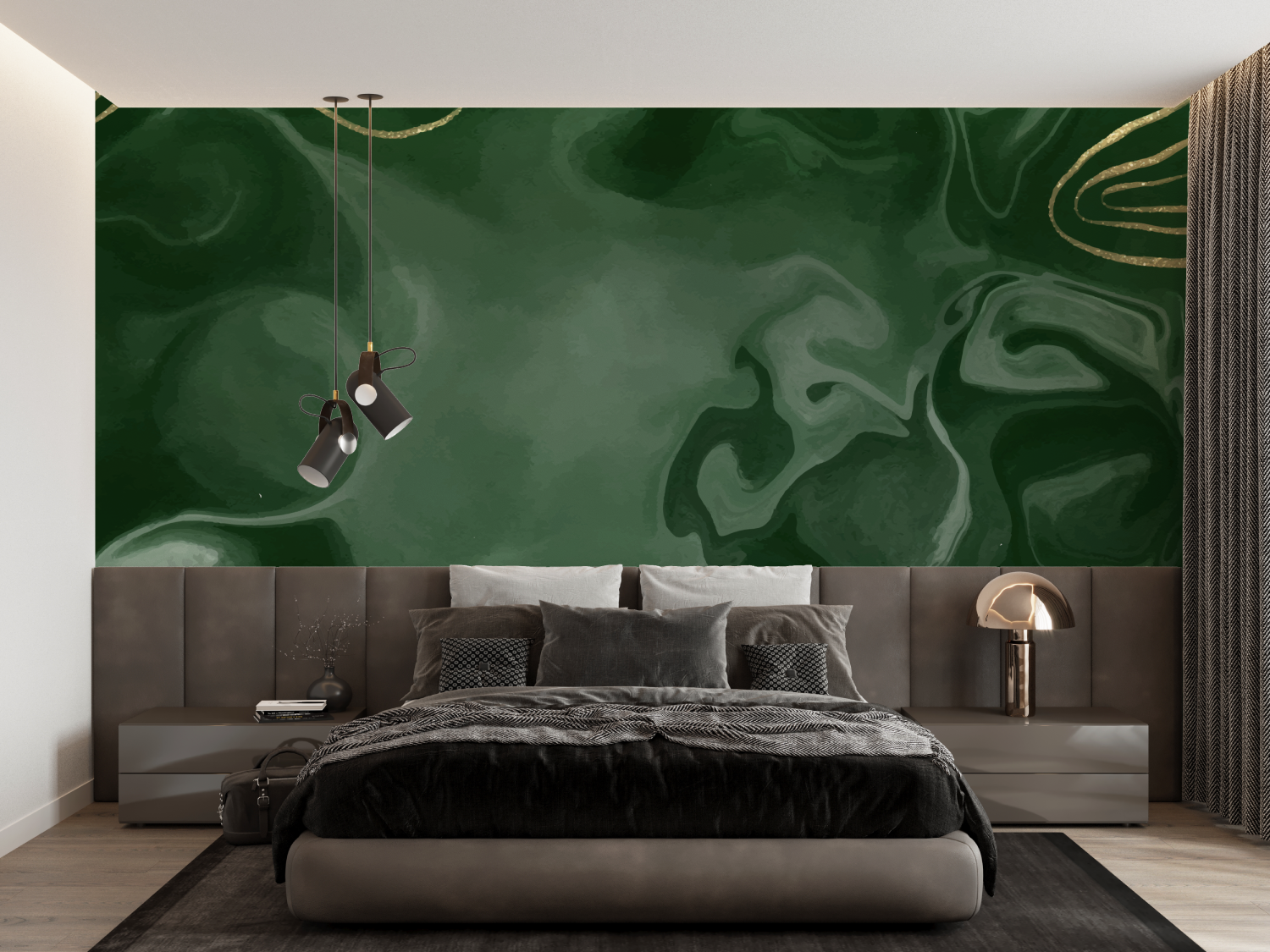 Green Wallpaper for Living Room | Murals Wallpaper