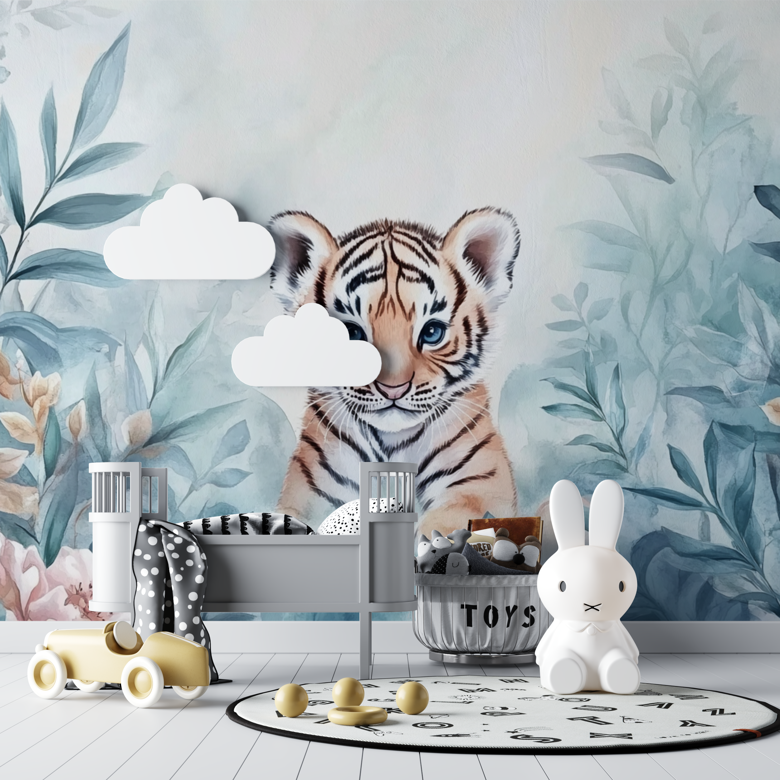 Tiger and Enchanted Forest Wallpaper | Murals Wallpaper