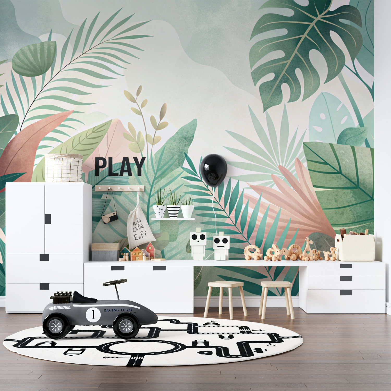 Aqua Green Wallpaper for Kids | Murals Wallpaper