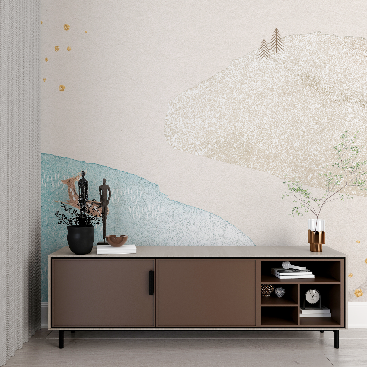 Nordic Watercolor Kids Wallpaper | Murals Wallpaper