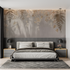 Beige gold leaf mural wallpaper chambre adulte tendance