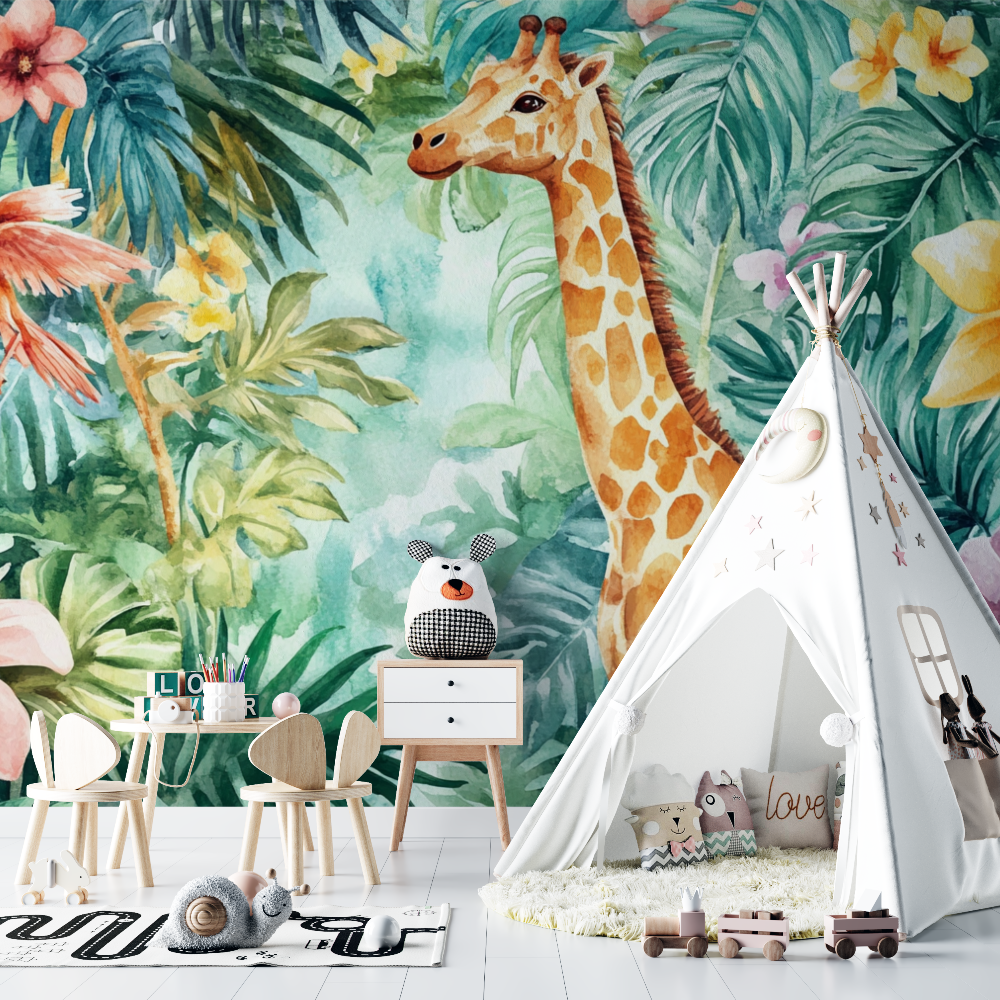 Rainbow Jungle Animal Wallpaper | Murals Wallpaper