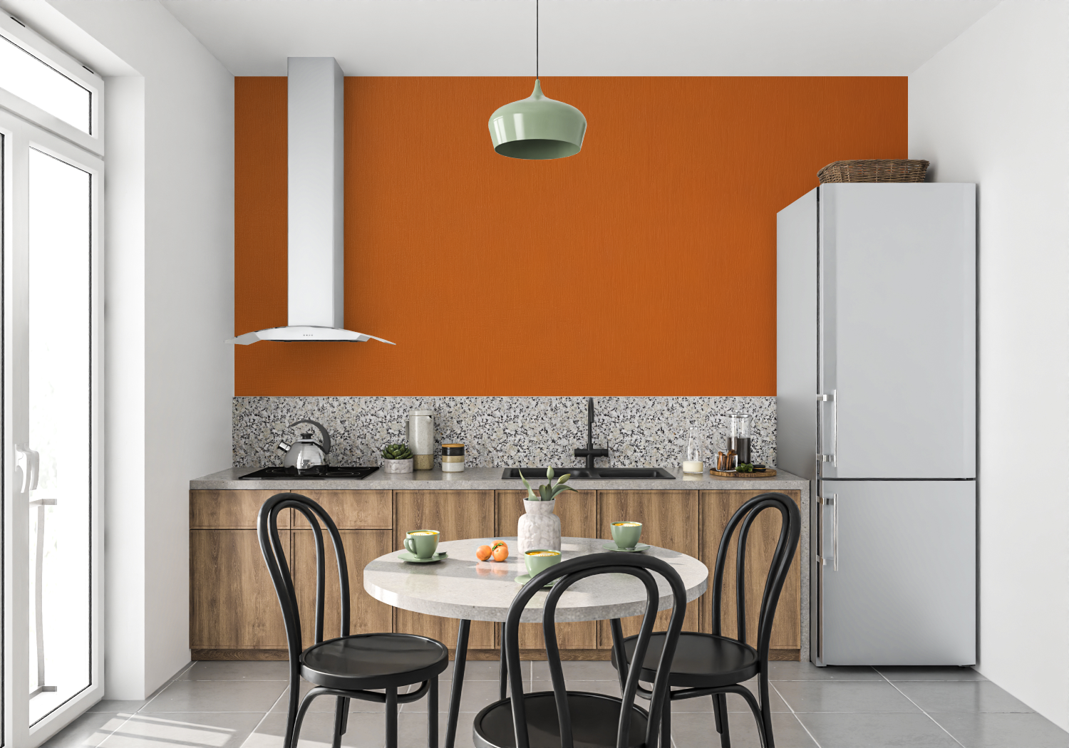 Dark Orange Solid Wallpaper | Murals Wallpaper