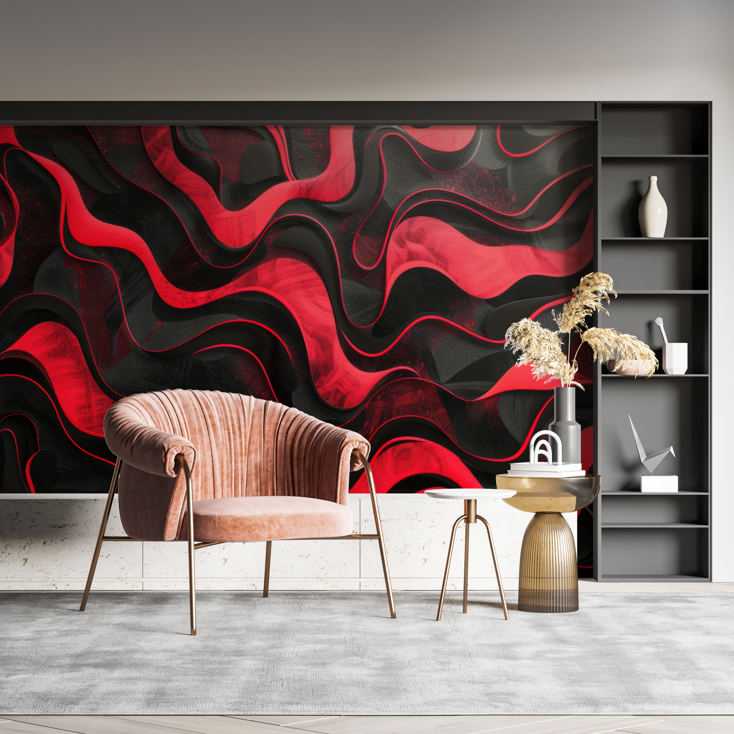 Abstract Black and Red Wallpaper | Murals Wallpaper
