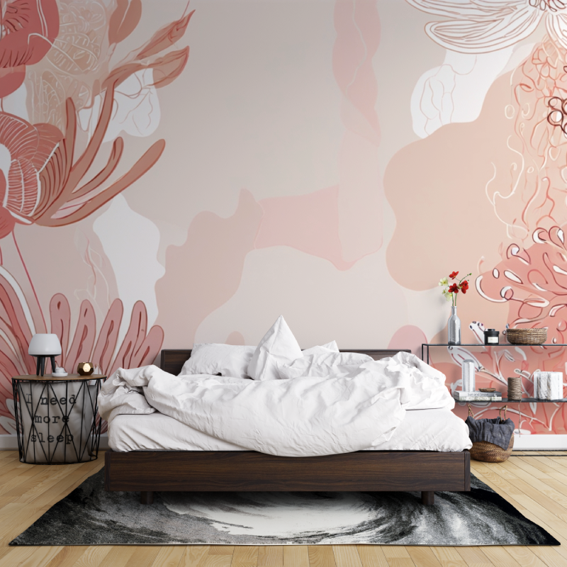 Cocooning Rose Wallpaper for Bedroom | Murals Wallpaper