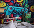 Geek-Graffiti-Videospiele-Wandtapete