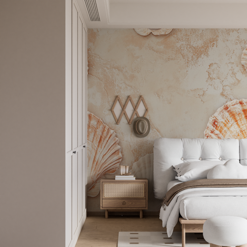 Terracotta Wallpaper with Shell Patterns | Murals Wallpaper