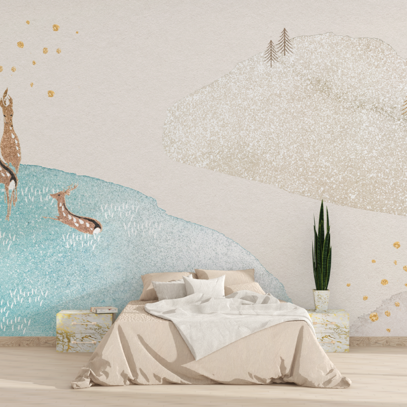 Watercolor Deer Wallpaper | Murals Wallpaper