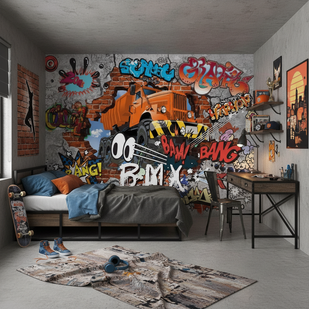 Mural Teenage Graffiti Wallpaper