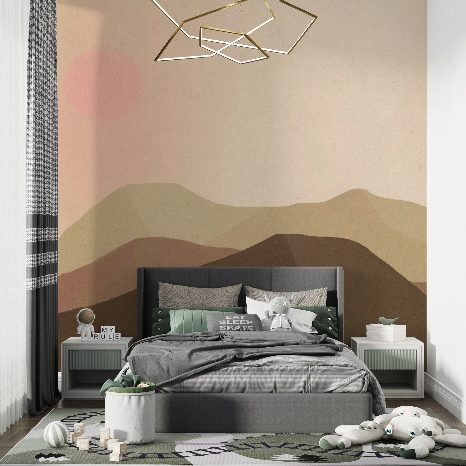 Beige Mountain Kids Wallpaper | Murals Wallpaper