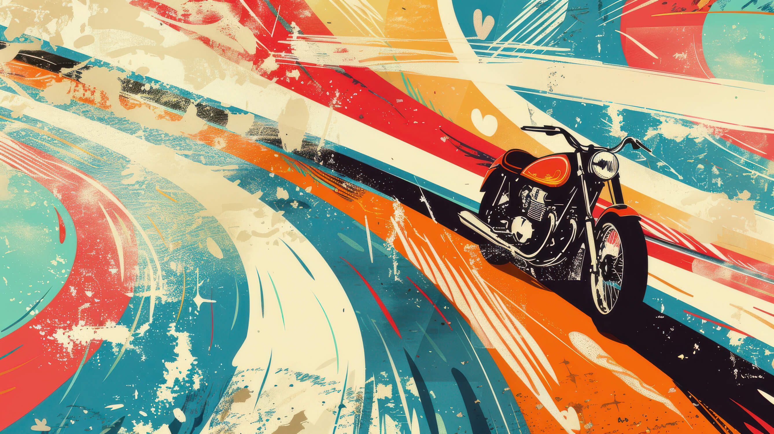 Vintage Motorcycle Graffiti Wallpaper | Murals Wallpaper
