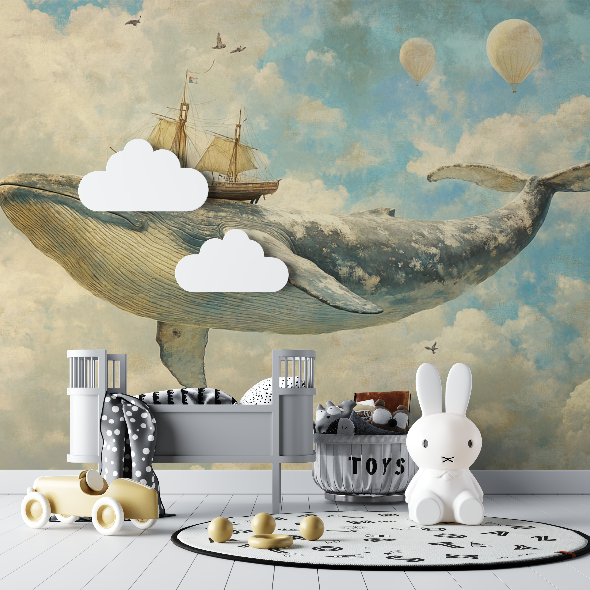 Whale Baby Nursery Wallpaper | Murals Wallpaper