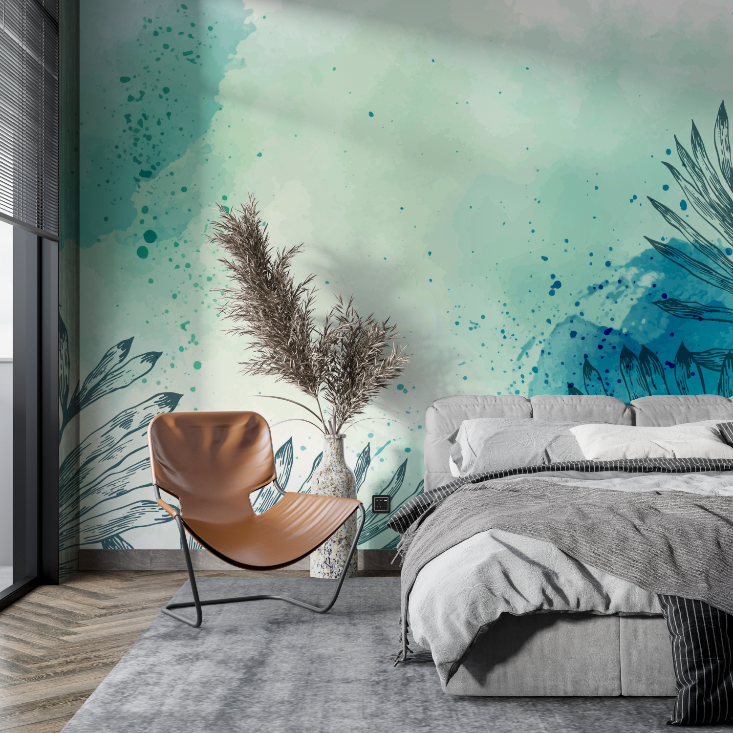 Blue Green Scenic Wallpaper | Murals Wallpaper