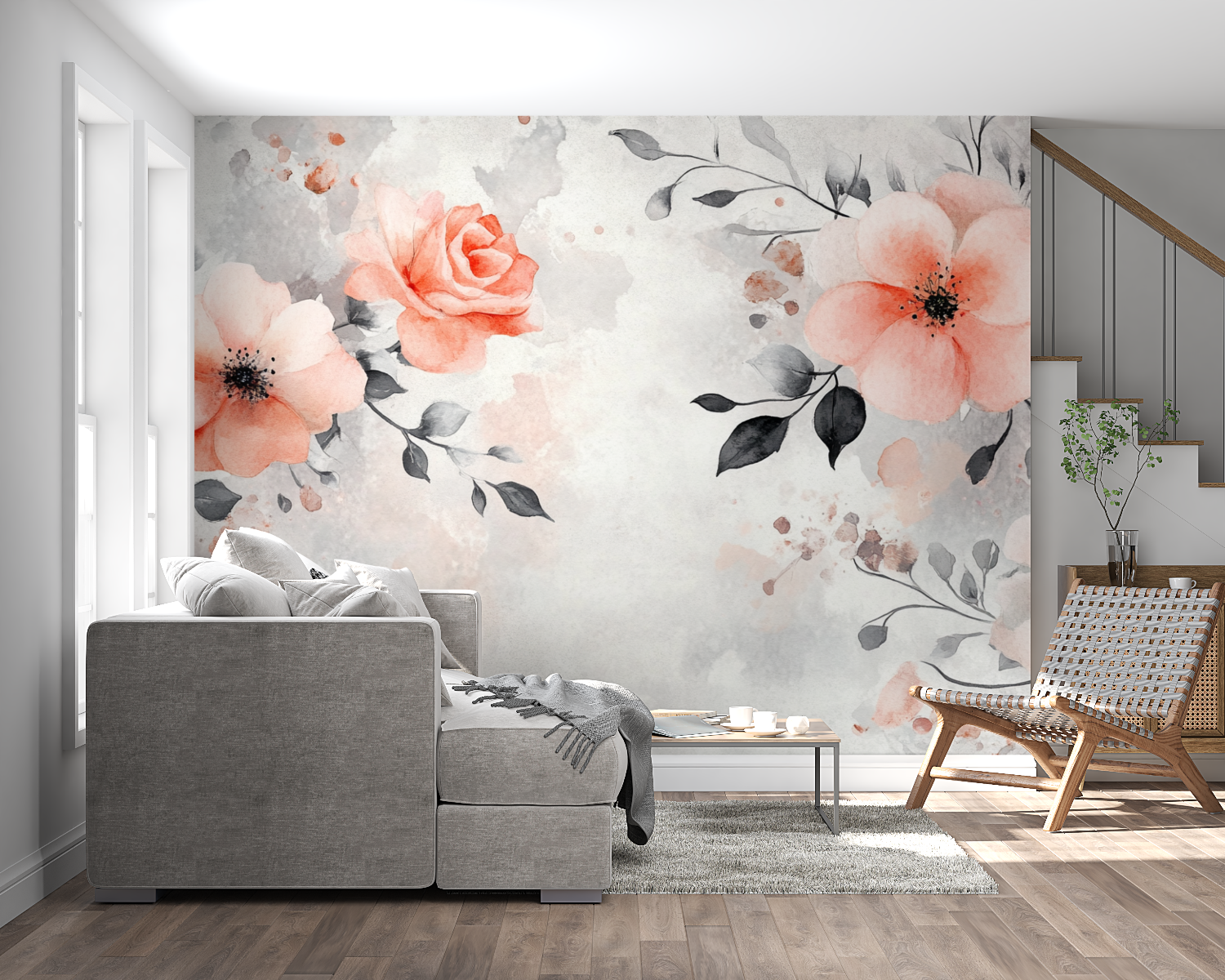 Watercolor Abstract Vegetation Wallpaper | Murals Wallpaper
