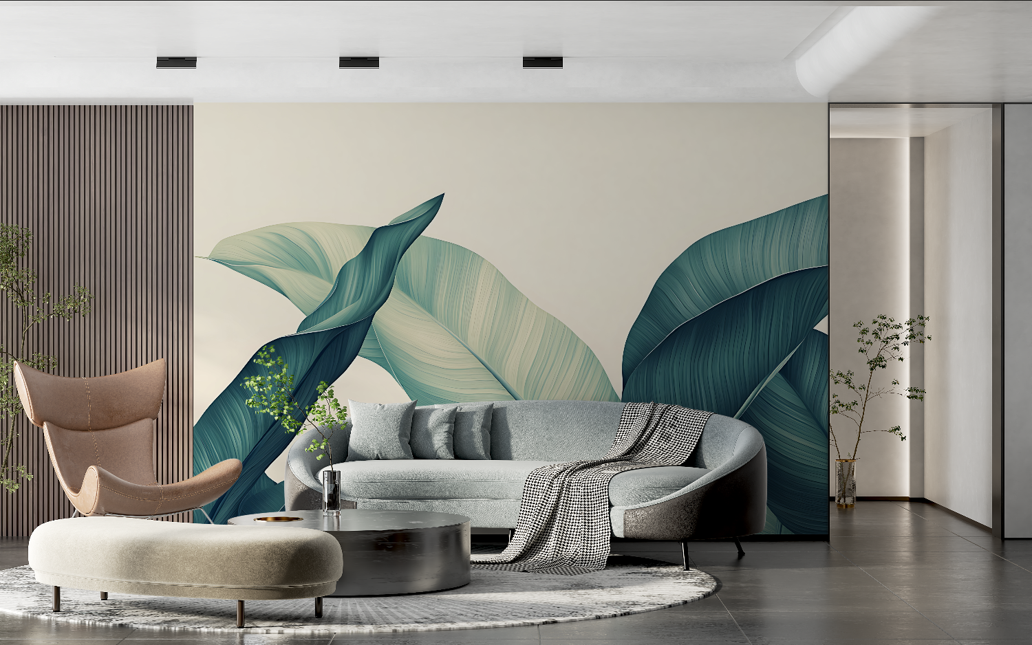 Papier Peint Bleu Canard Blanc – Tendenz 2024