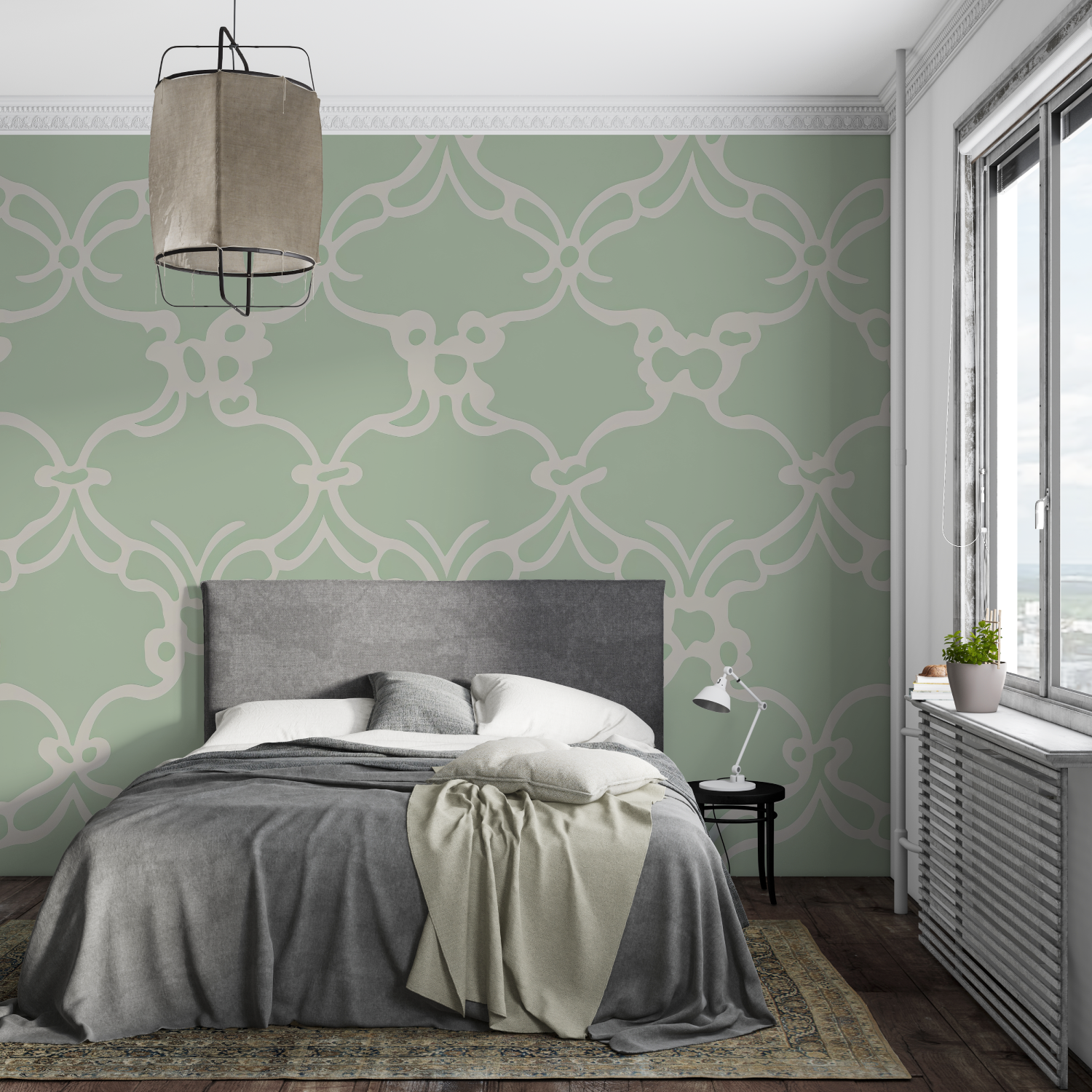 Baroque Green Wallpaper | Murals Wallpaper