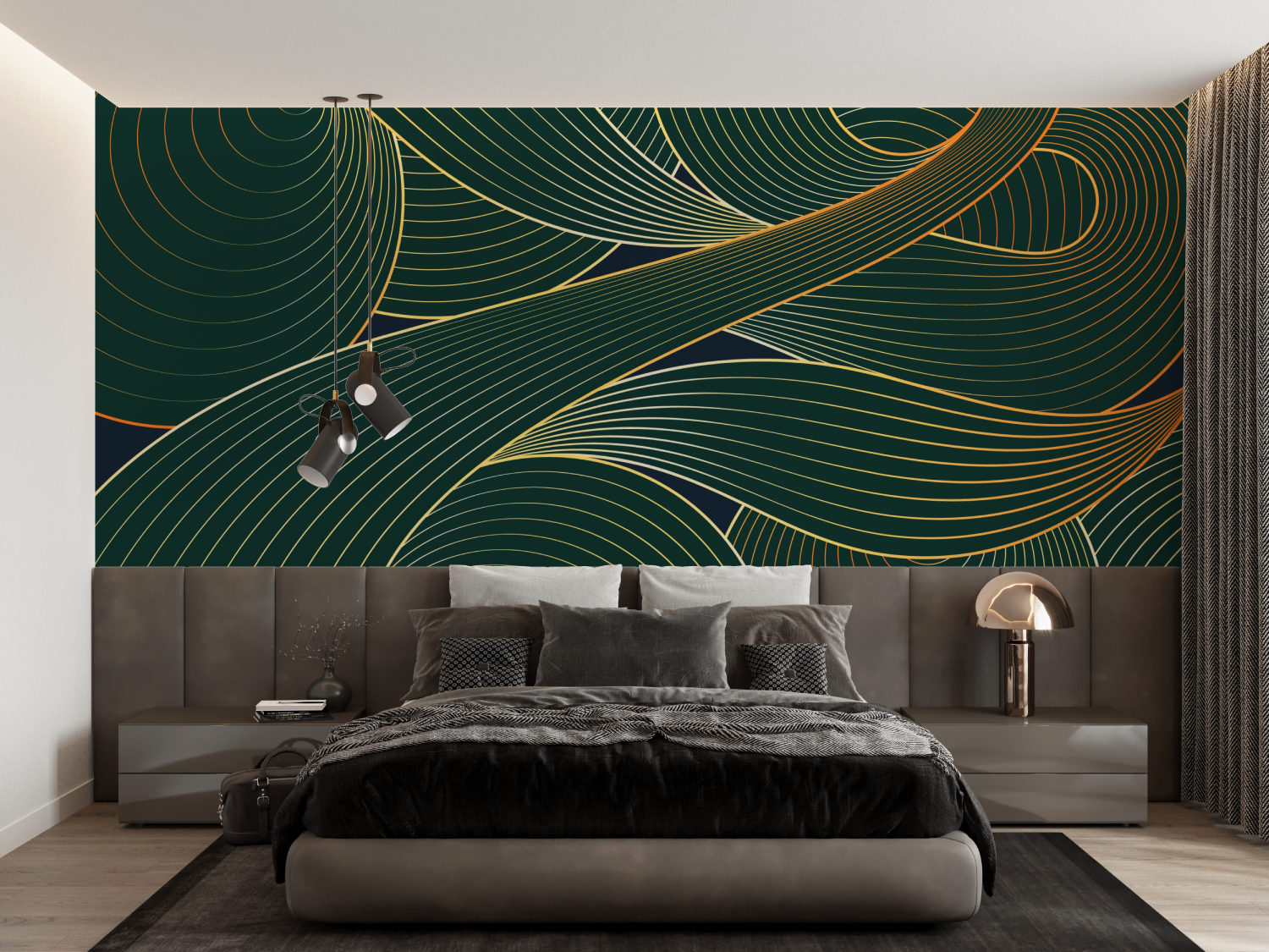 Art Deco Green and Gold Wallpaper | Murals Wallpaper