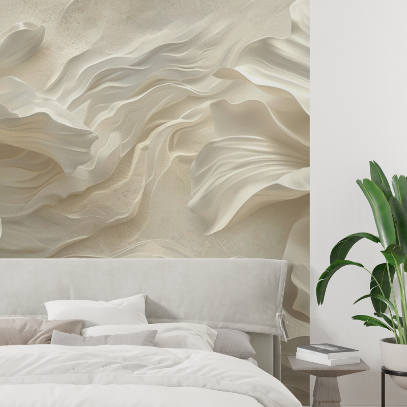 White Flower 3D Wallpaper | Murals Wallpaper