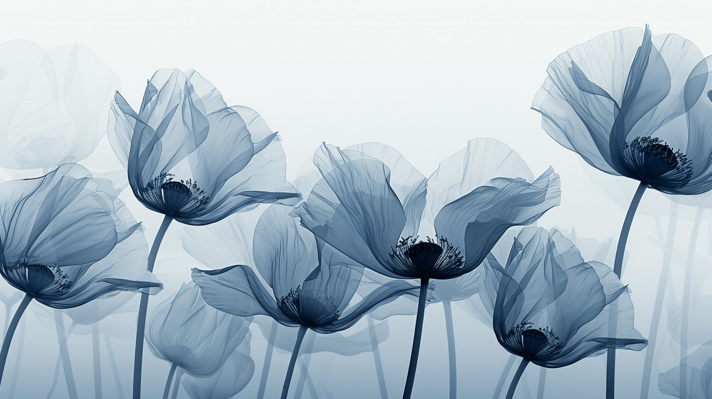 Watercolor Flowers Blue Wallpaper | Murals Wallpaper