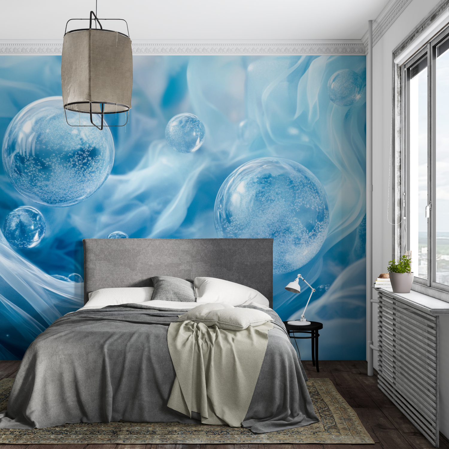 Abstract Fluid Watercolor Art Wallpaper Blue | Murals Wallpaper