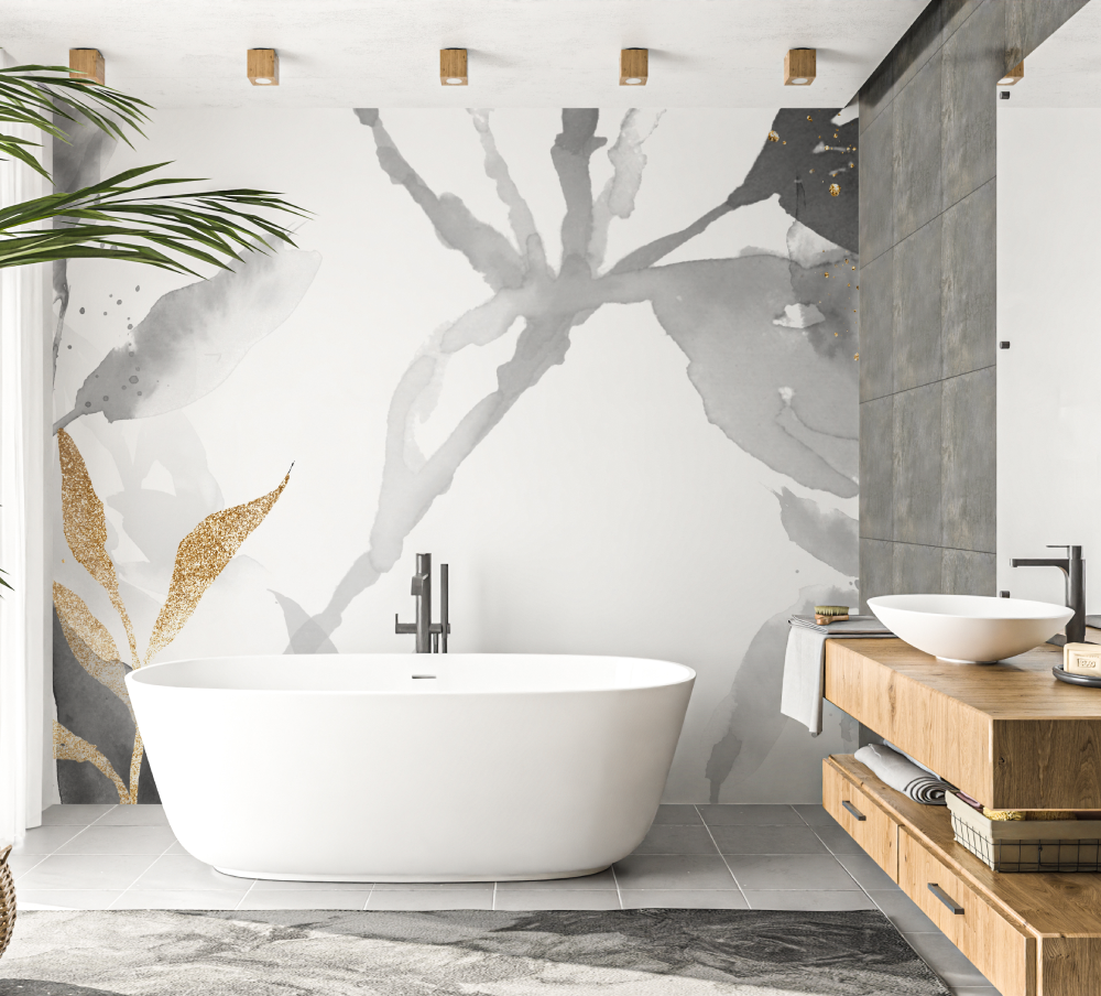 Bamboo Design Wallpaper for Bathroom | Murals Wallpaper