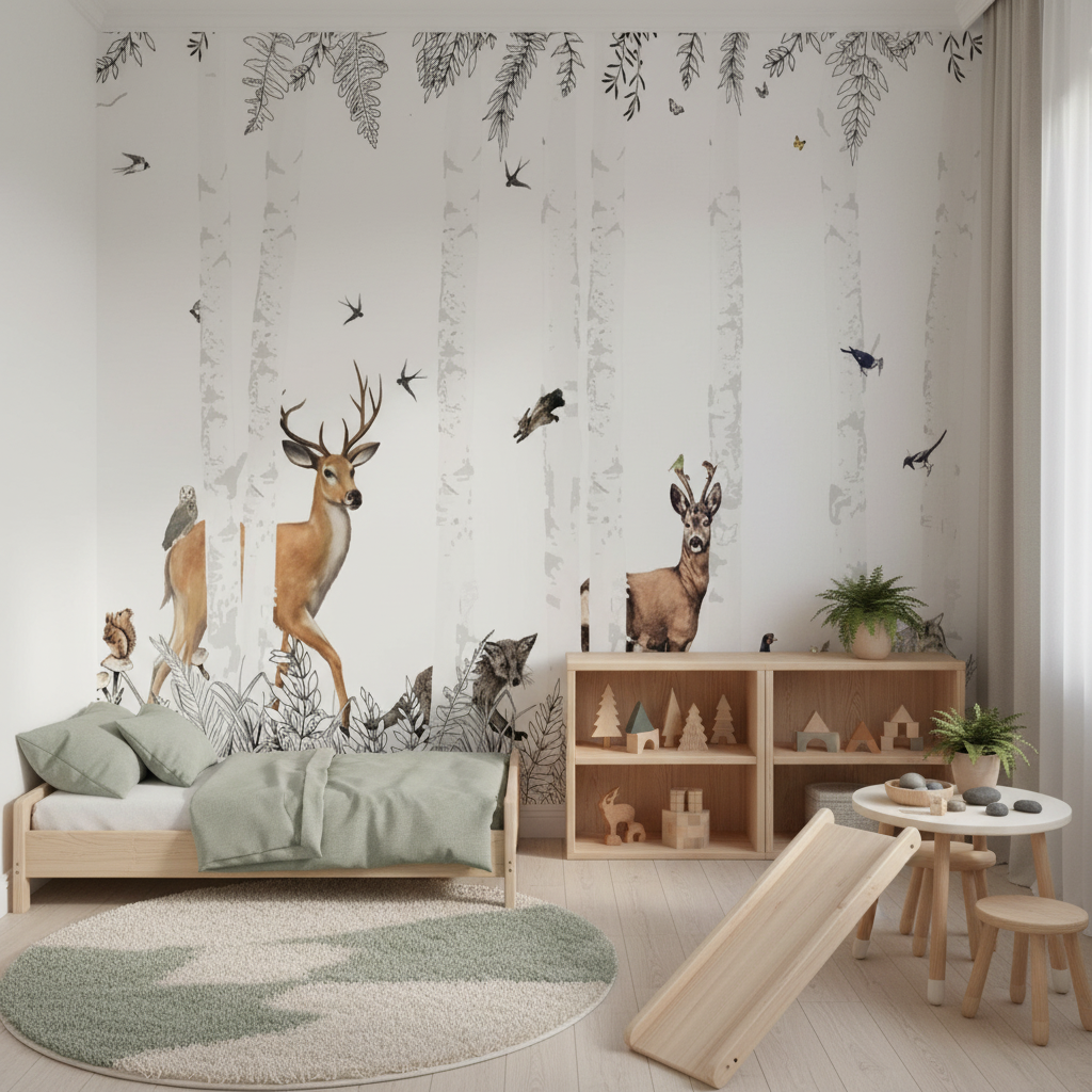 Mural Woodland Animals Wallpaper