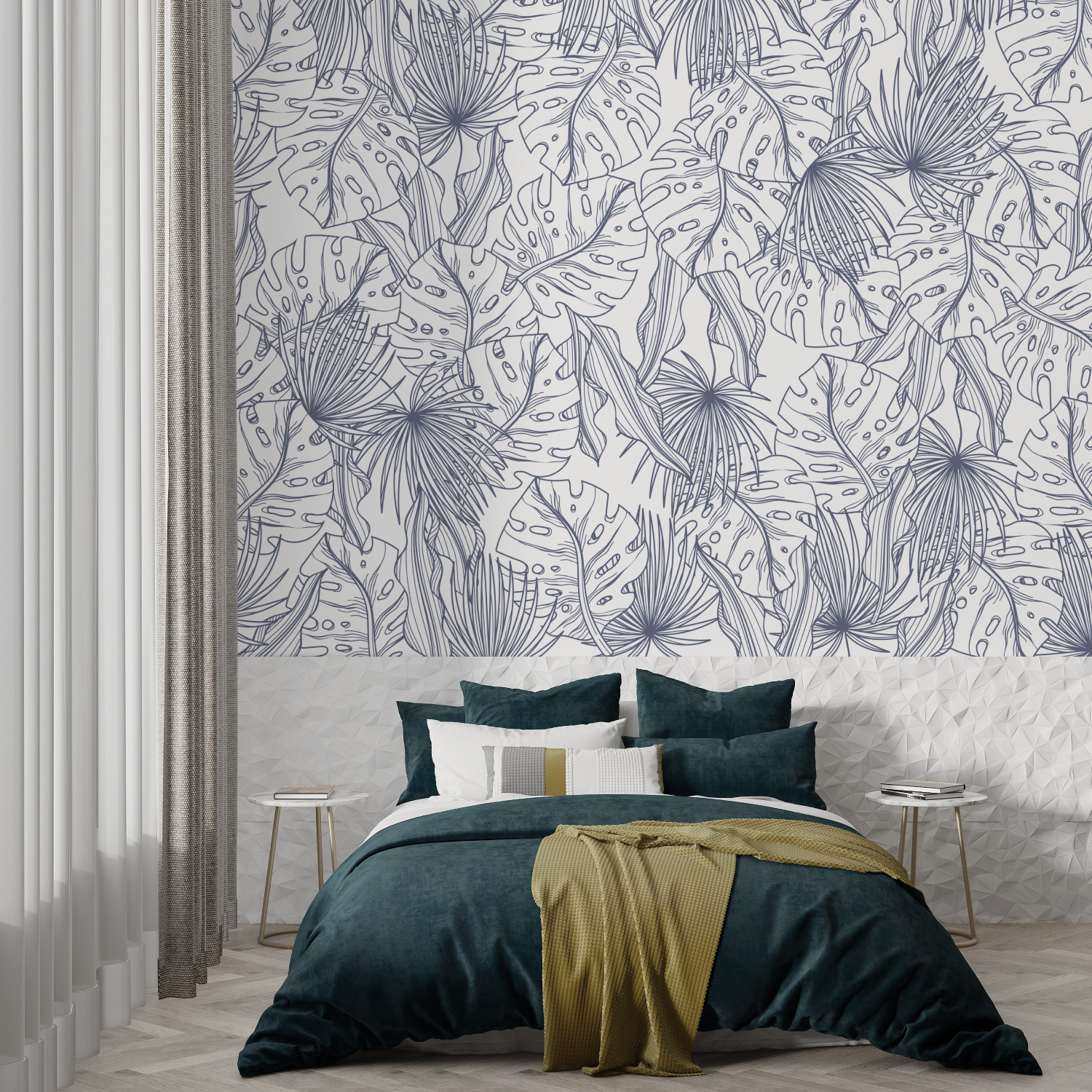 Jungle Atmosphere Toile de Jouy Wallpaper | Murals Wallpaper
