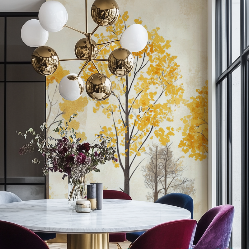 Yellow Tree Wallpaper | Murals Wallpaper