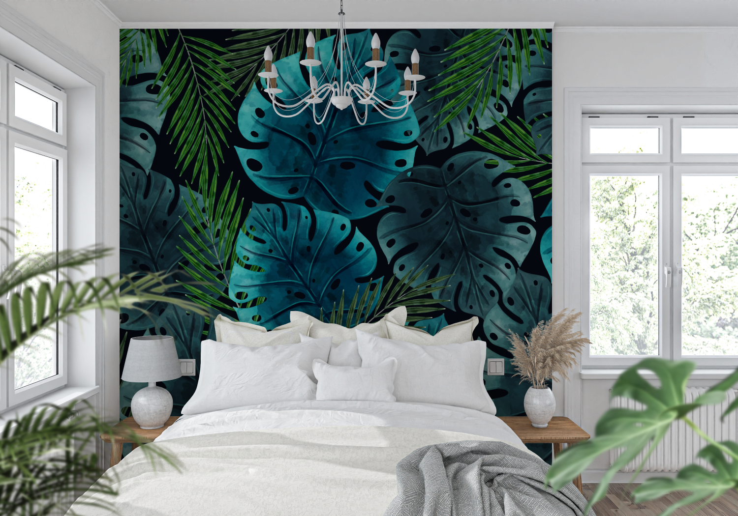 Blue and Green Jungle Wallpaper | Murals Wallpaper
