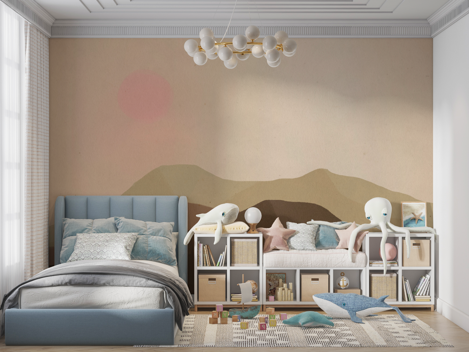 Beige Mountain Kids Wallpaper | Murals Wallpaper