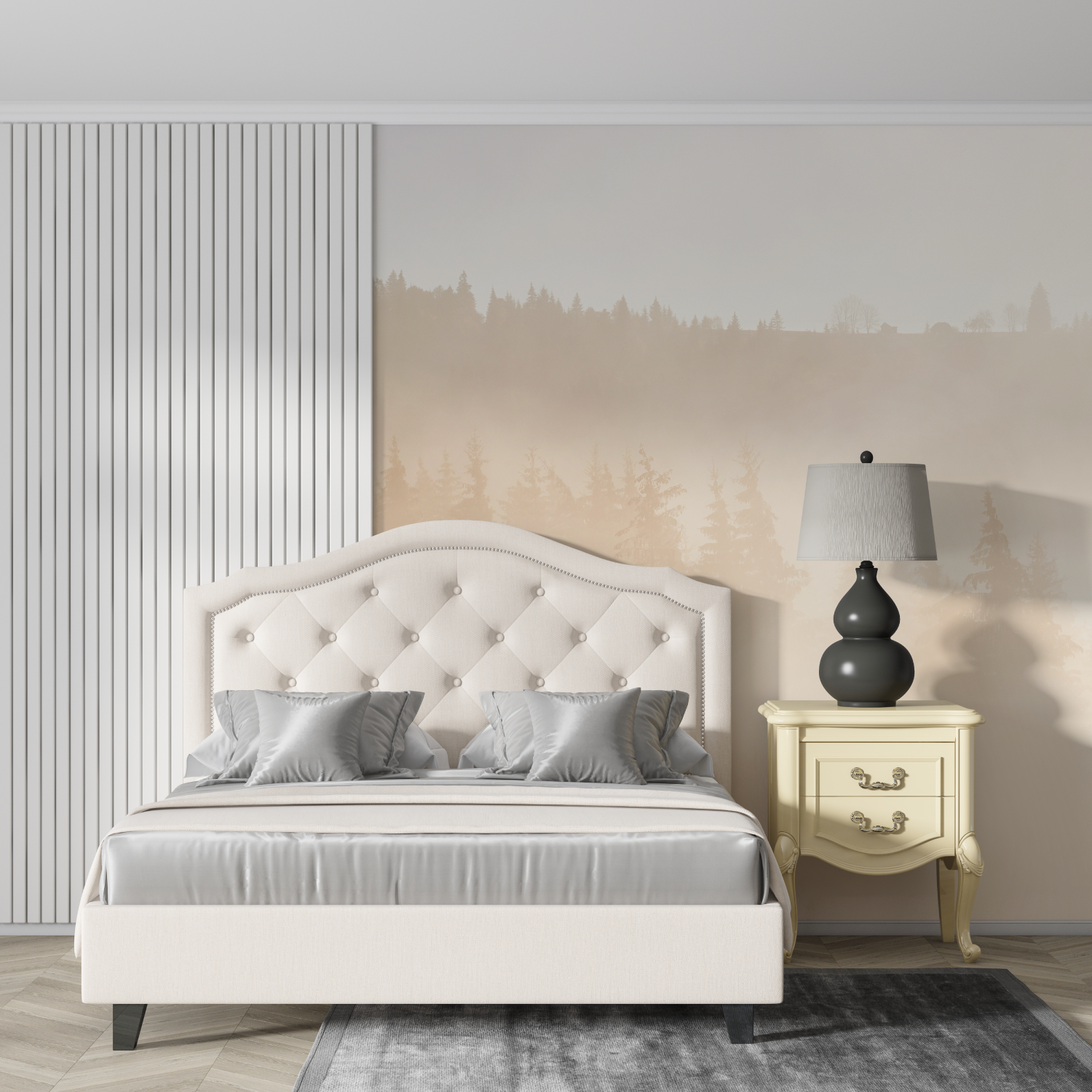Warm Beige Forest Cocooning Wallpaper | Murals Wallpaper