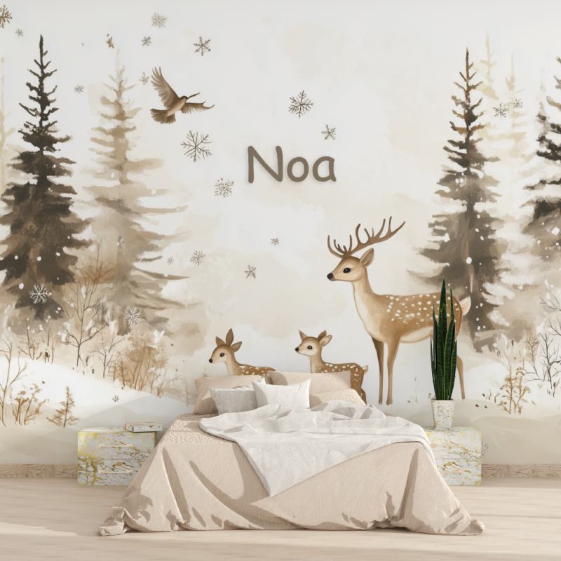Deer Forest Name Wallpaper | Murals Wallpaper