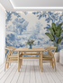 Papier Peint Toile De Jouy Foret Bleu - Tapisserie