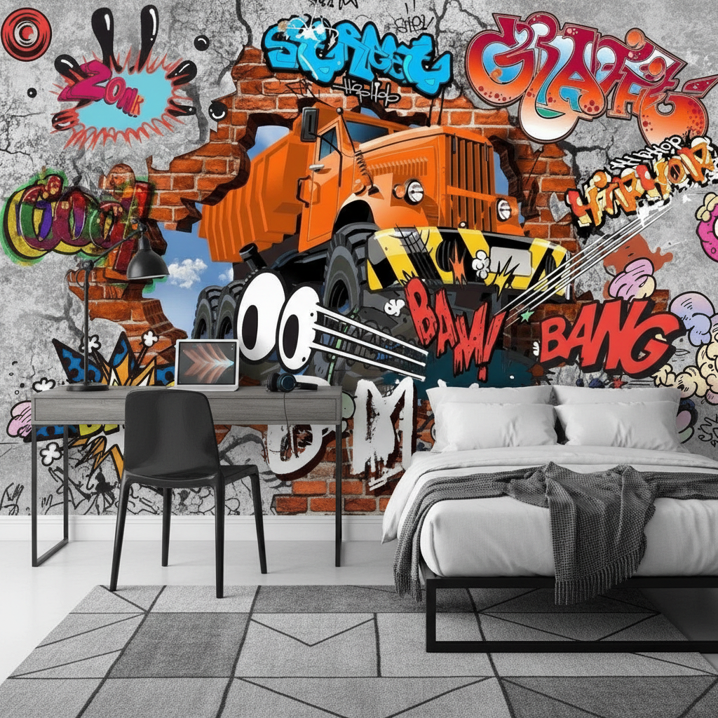 Mural Teenage Graffiti Wallpaper