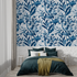 Toile De Jouy Floral Wallpaper Blue | Murals Wallpaper