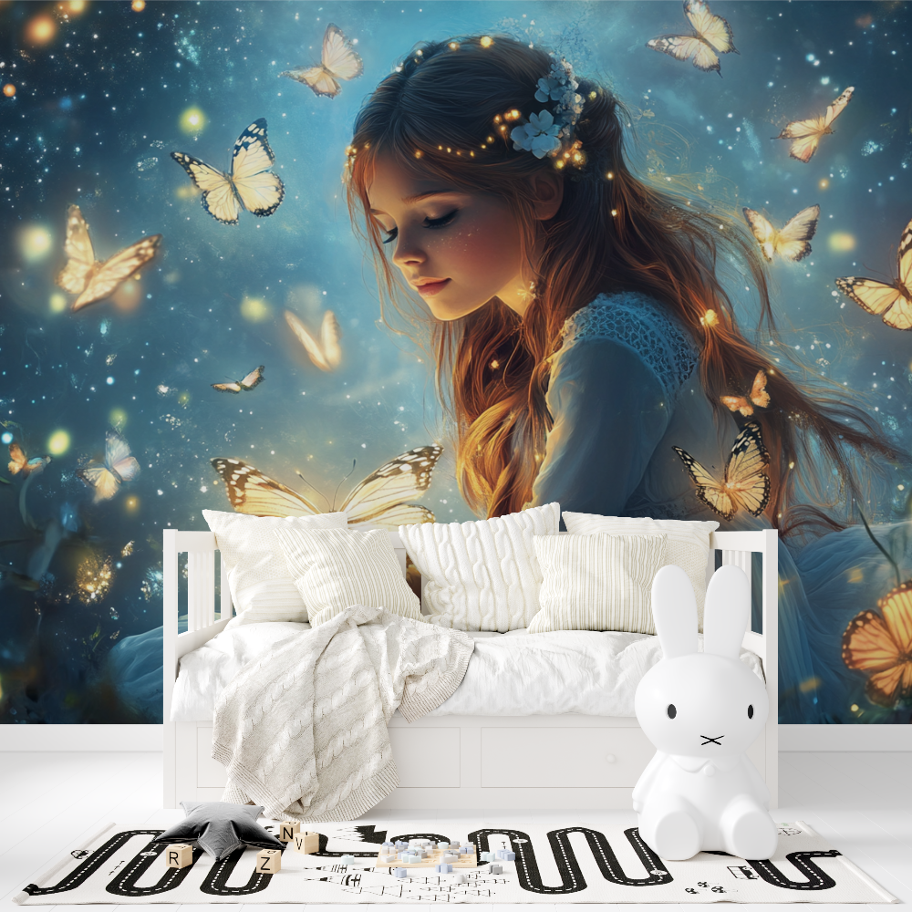 Tapete Prinzessin Fee des Papillons Tapisserie Fille