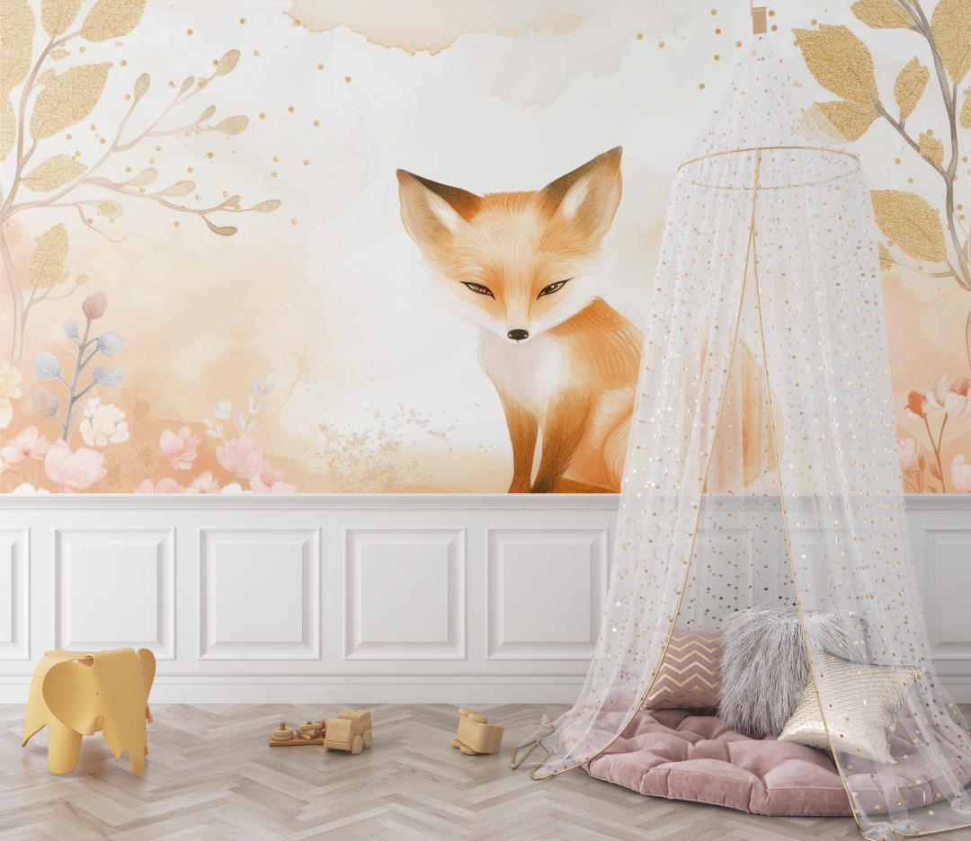 Floral Fox Wallpaper Mural | Murals Wallpaper