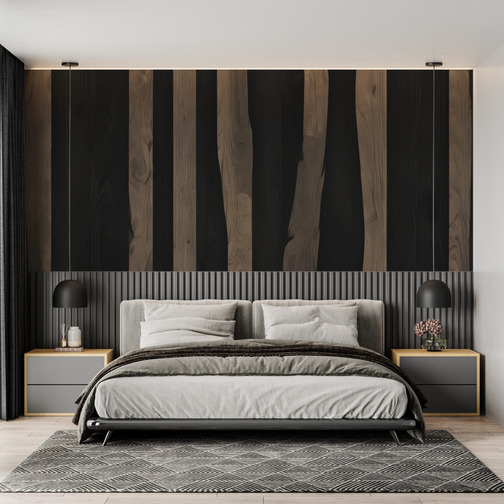 Wood and Black Wallpaper | Murals Wallpaper