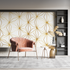 Elegant White Wallpaper with Gold Pattern | Murals Wallpaper