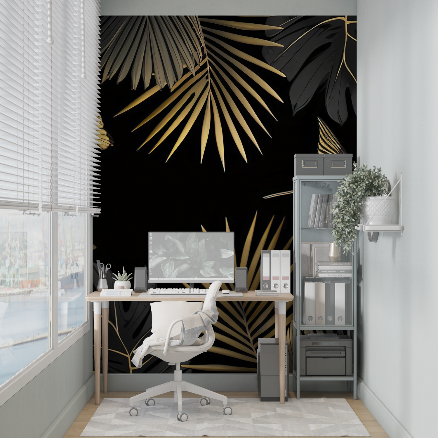 Black Gold Tropical Wallpaper | Murals Wallpaper