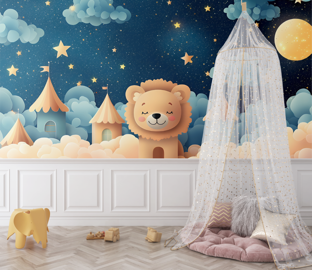 3D Sleeping Lion Cub Wallpaper | Murals Wallpaper