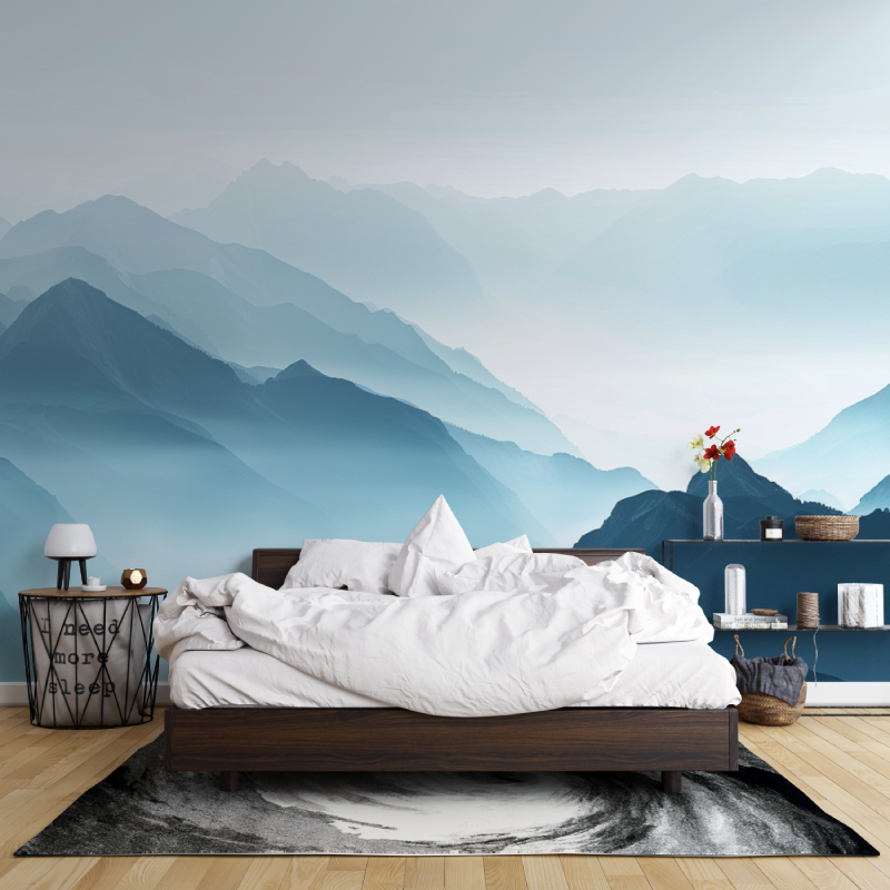 Tapete mit Panoramablick auf die Cimes Mist Leroy Merlin Mur