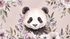 Panda Wallpaper with Flower Crown | Murals Wallpaper