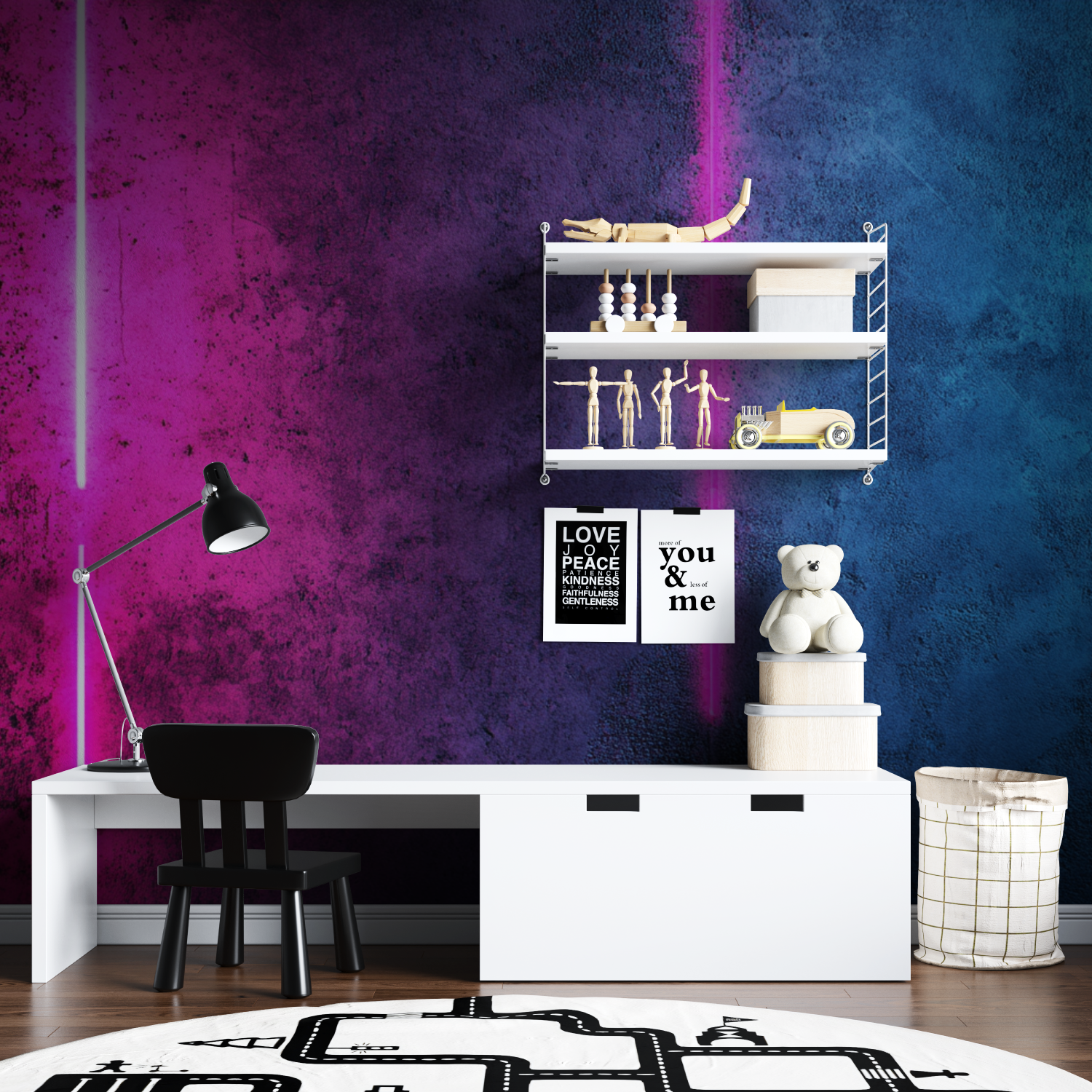 Neon Concrete Texture Wallpaper | Murals Wallpaper