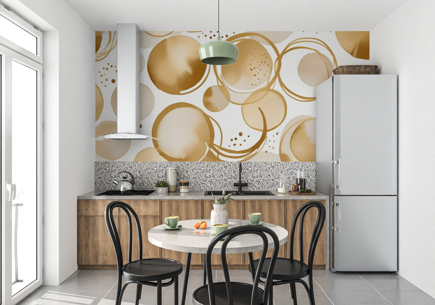 Gold Round Wallpaper | Murals Wallpaper