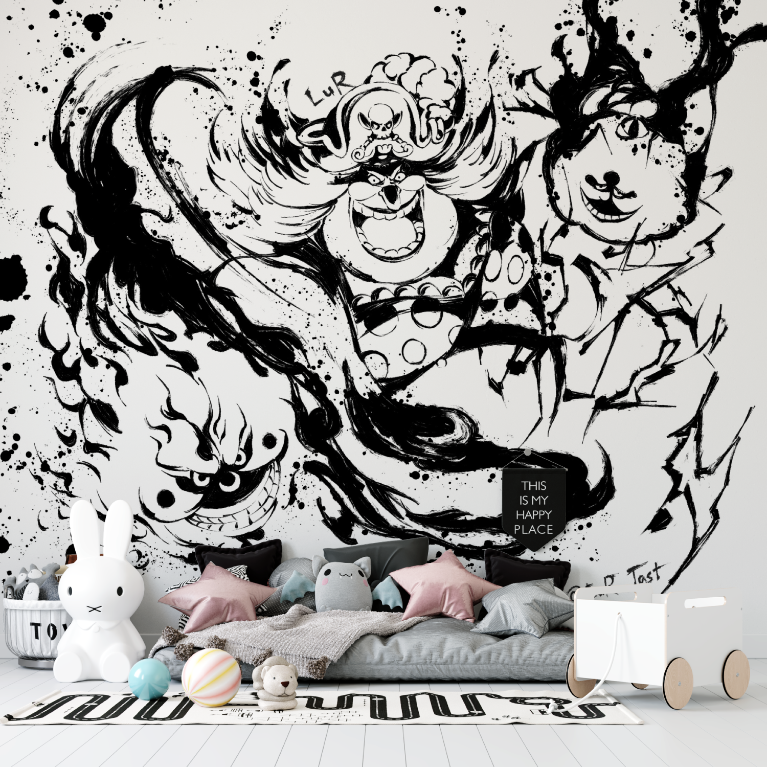 One Piece Big Mom Black and White Wallpaper | Murals Wallpaper