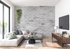 Gray Brick Wallpaper for Living Room | Murals Wallpaper