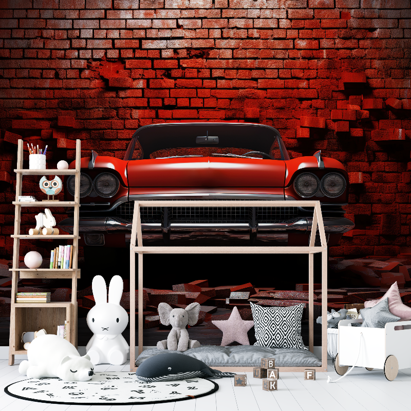XXL Wallpaper Red Brick Car | Murals Wallpaper