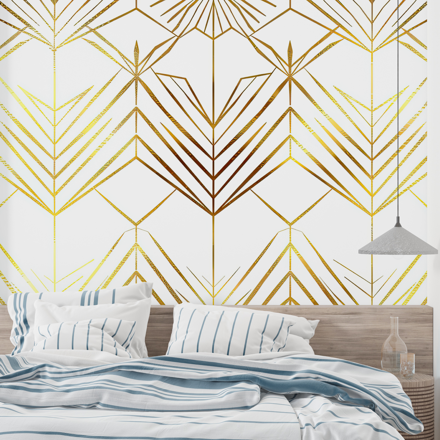 Art Deco Gold and White Wallpaper | Murals Wallpaper
